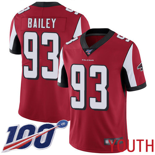 Atlanta Falcons Limited Red Youth Allen Bailey Home Jersey NFL Football 93 100th Season Vapor Untouchable